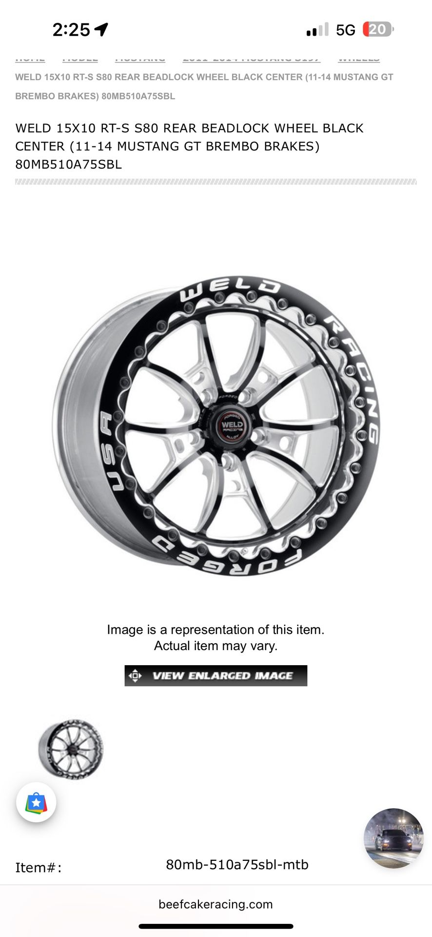15” Custom Weld Racing Beadlock RTS S80
