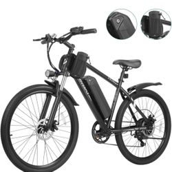 Electric Bike 26", 750W Peak Motor Mountain Ebike, Up to 40 Miles 20MPH Removable Battery, 7-Speed and Shock Absorber, Electric Commuter Bike for Adul