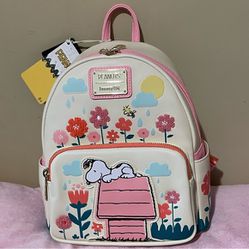 Loungefly Peanuts Snoopy Doghouse Floral Mini Backpack