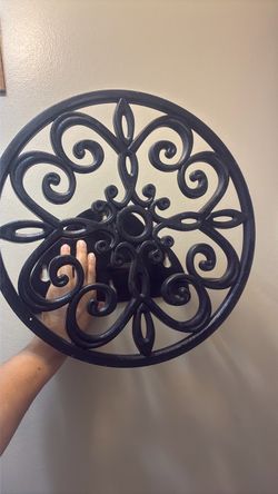 Black Cast Iron Decorative Wall Hose Holder