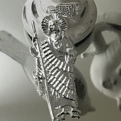 Saint Jude Silver Plated Pendant Size Large 3.5” 