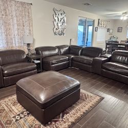 Leather Reclining Sectional