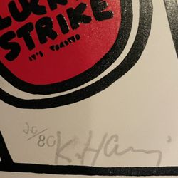 Keith Haring Lucky Strike #4 Silkscreen Signed COA