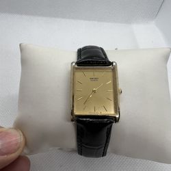 🌑🌕Rare Luxury Vintage GoldPlated Rectangular Tank SEIKO Men’s Watch 80s🌕🌑