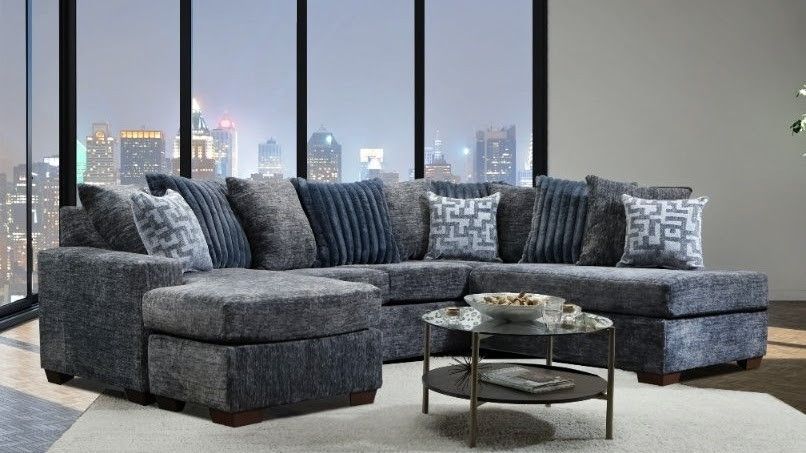 Dark Gray U Shaped Sofa Sectional 