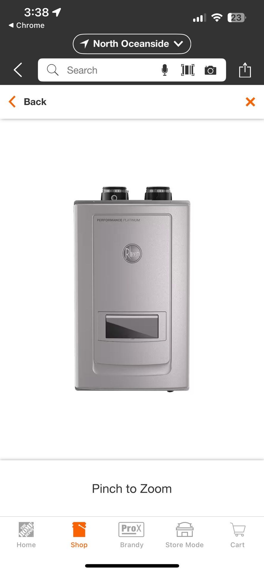 Rheem Tankless Water Heater Nib 