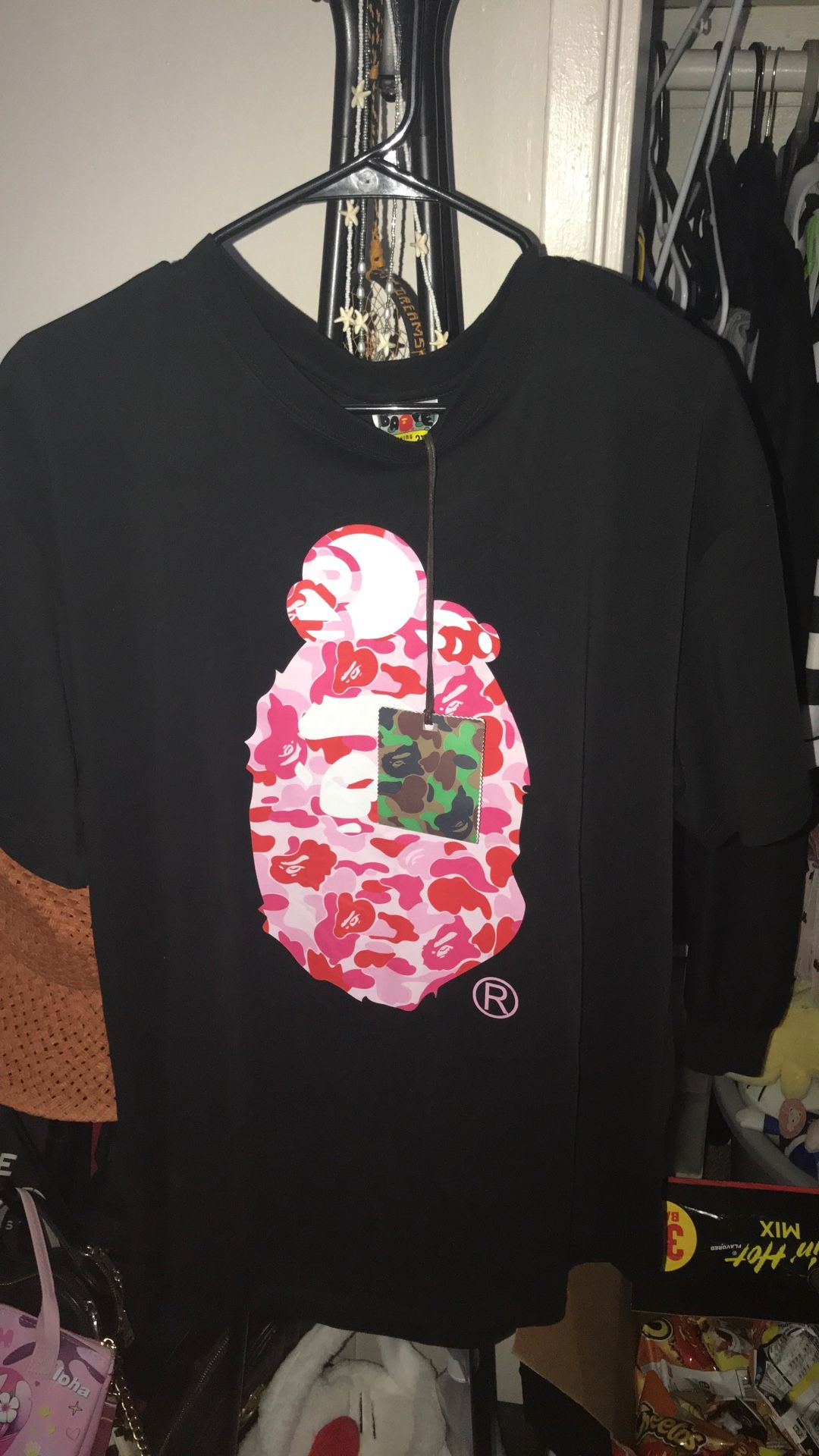 Black/pink Bape Shirt
