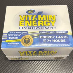 VITAMIN ENERGY HYDRATION+ ENERGY SHOTS, BLUE RASPBERRY, 1.93 FL OZ, 12-PACK