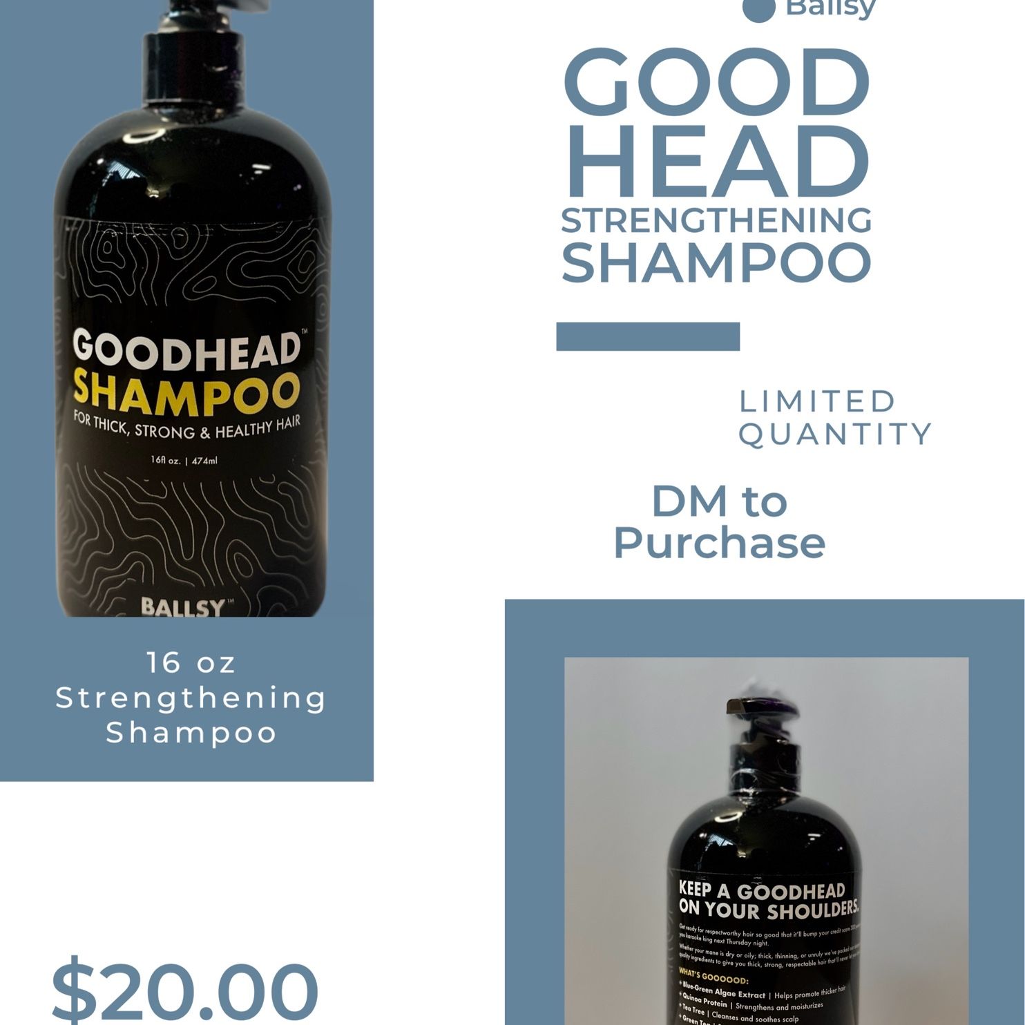 Ballsy 16 FL Ounce Good Head Shampoo for Sale in Brentwood, NC - OfferUp