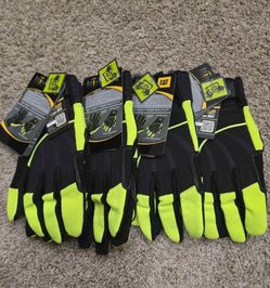 BRAND NEW! CAT High Visibility  Padded Palm Ulitity Gloves