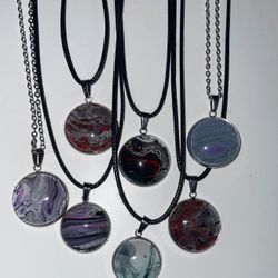 Handmade One-of-a-Kind “Mini Painting” Necklaces