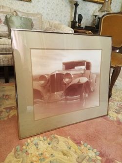 Large Sepia Print of Classic 1930 Auburn Cord . Signed