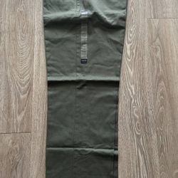 IZOD Olive Green Pants W33 L32 Matrix Fit Cotton Twill Flat Front New