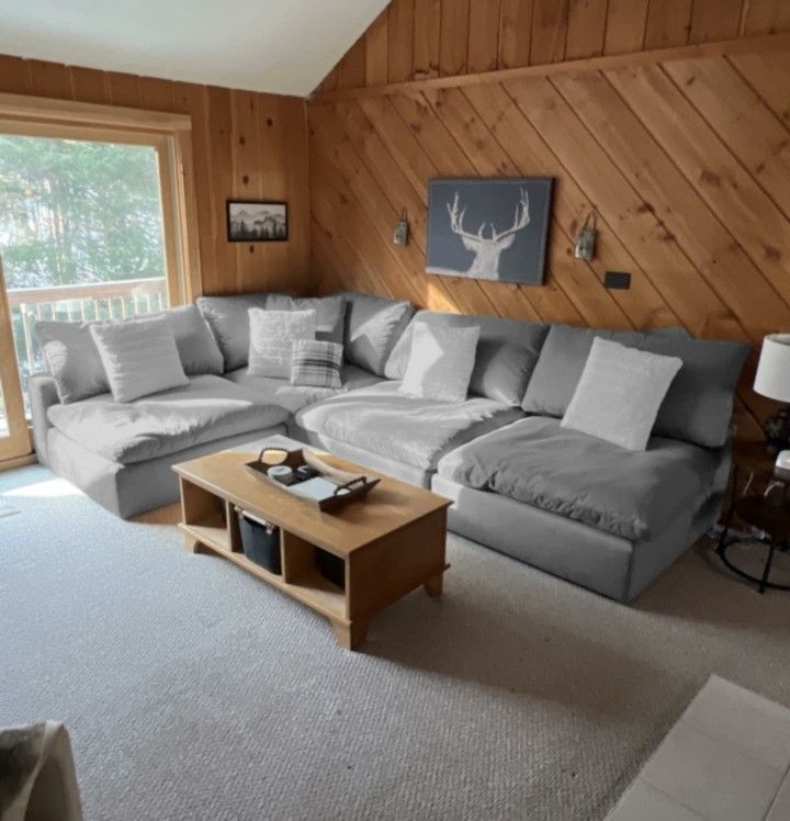 Gray Cloud Modular Sectional Couch Sofa 