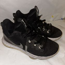 Nike Lebron Witness 5 Mens Size 11.5 Basketball Shoes Black Silver CQ9380-001