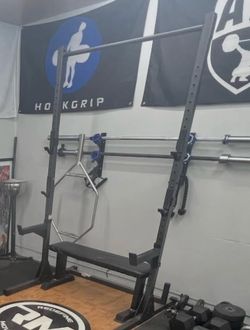 Squat rack and bench