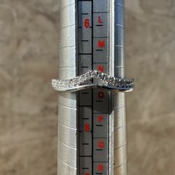 NEW 14k White Gold Lab Diamond Wedding Band SIZE 7