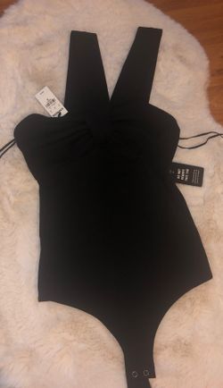 Express Textured Twist Front Thong Bodysuit