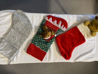 Three Cute Christmas Stockings, Great Condition!