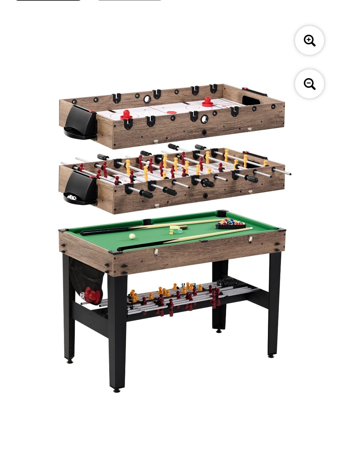 MD Sports 48" Combo Air Powered Hockey, Foosball, and Billiard Game Table