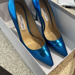 Jimmy Choo Heels, Blue, Size 40