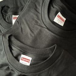 10x Supreme Blank Black Tshirts Size Large