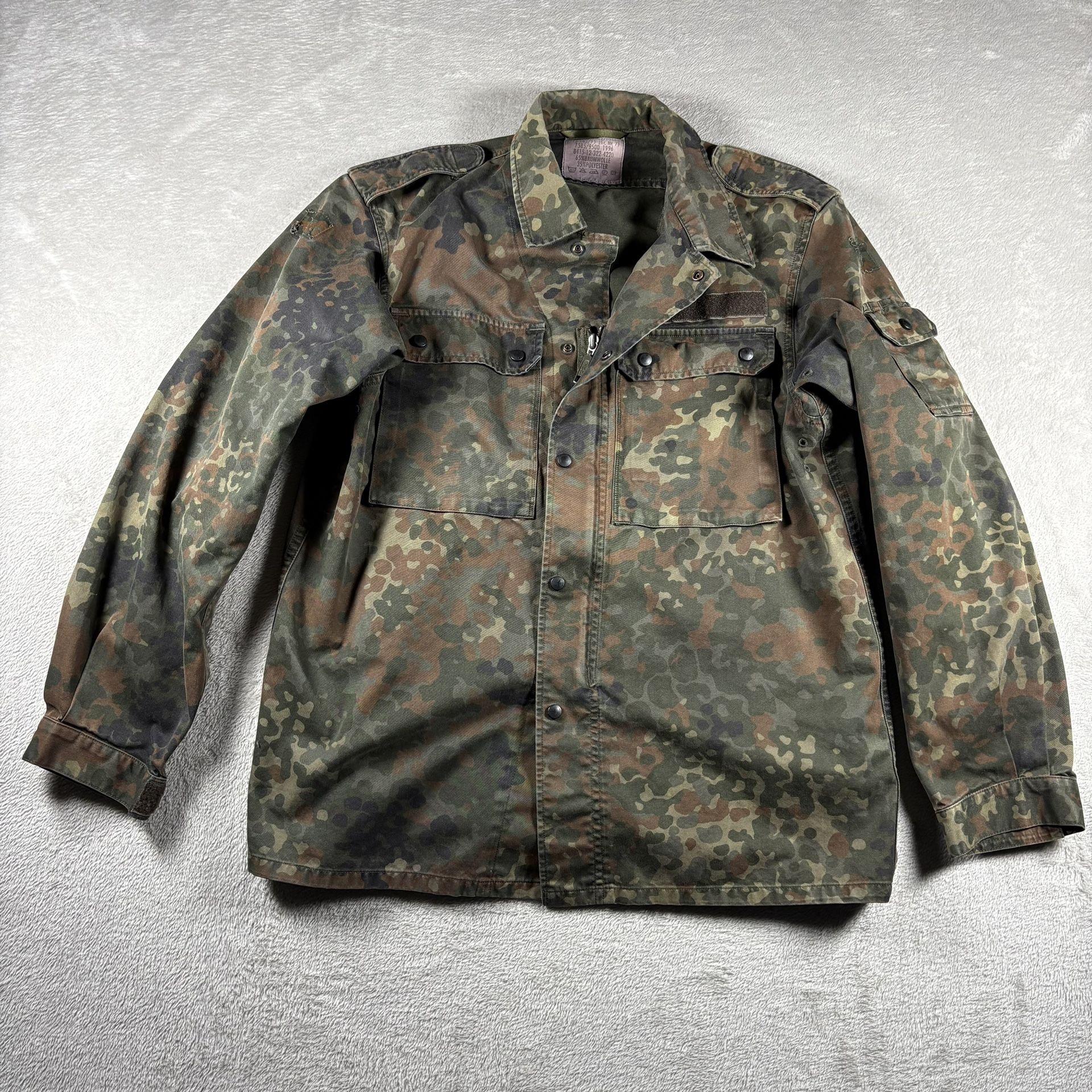 German Military Camo Jacket Gr. 7 Ge Feuchter Ringelai Fleck Shirt Army Woodland