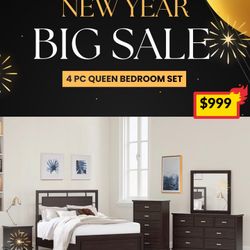 4 PC QUEEN BEDROOM SET 