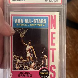 Julius Irving 1974 Tops Graded Card