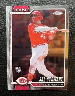 2026 Sal Stewart Topps Chrome Rookie Card. Cincinnati Reds