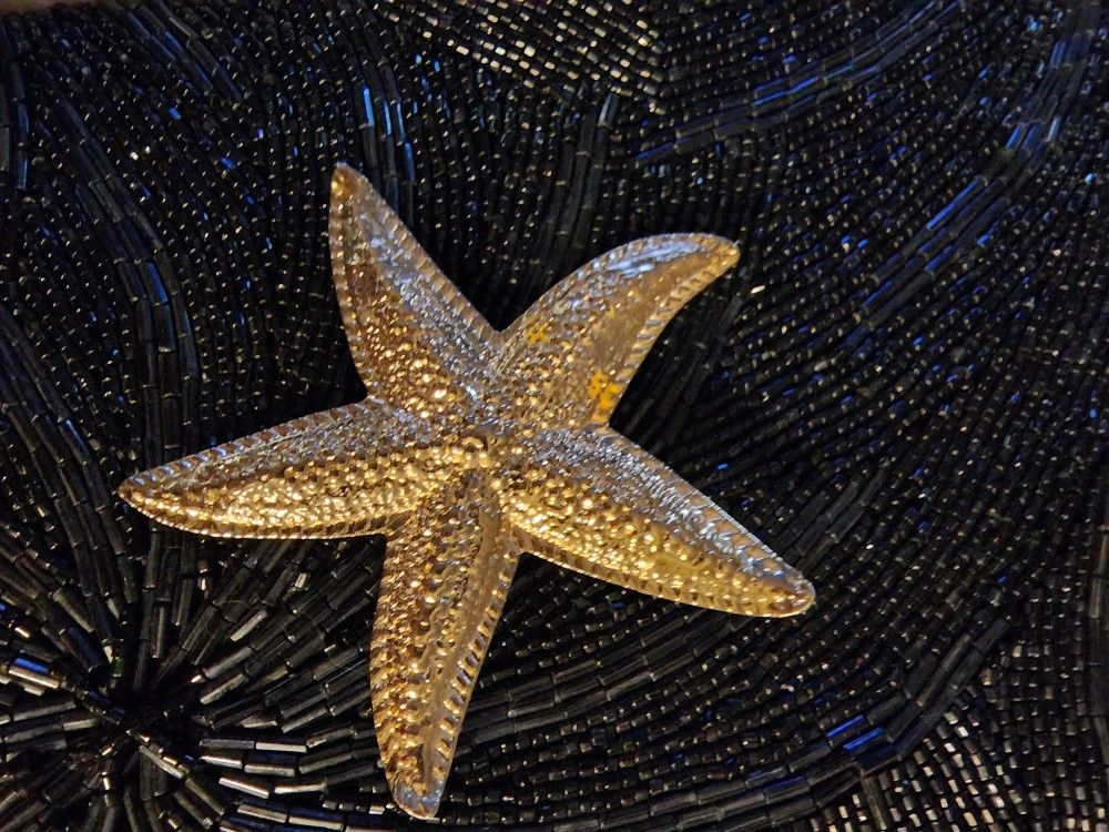 Gold Overlay  Starfish Brooche
