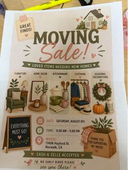 Moving sale