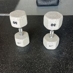 Pair of 30lb Rubber Hex Nike Dumbbells –  Great Condition - Price FIRM