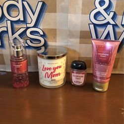 Champagne Toast Fragrance Scent. Rose Single Wick Candle Bath And Body Works