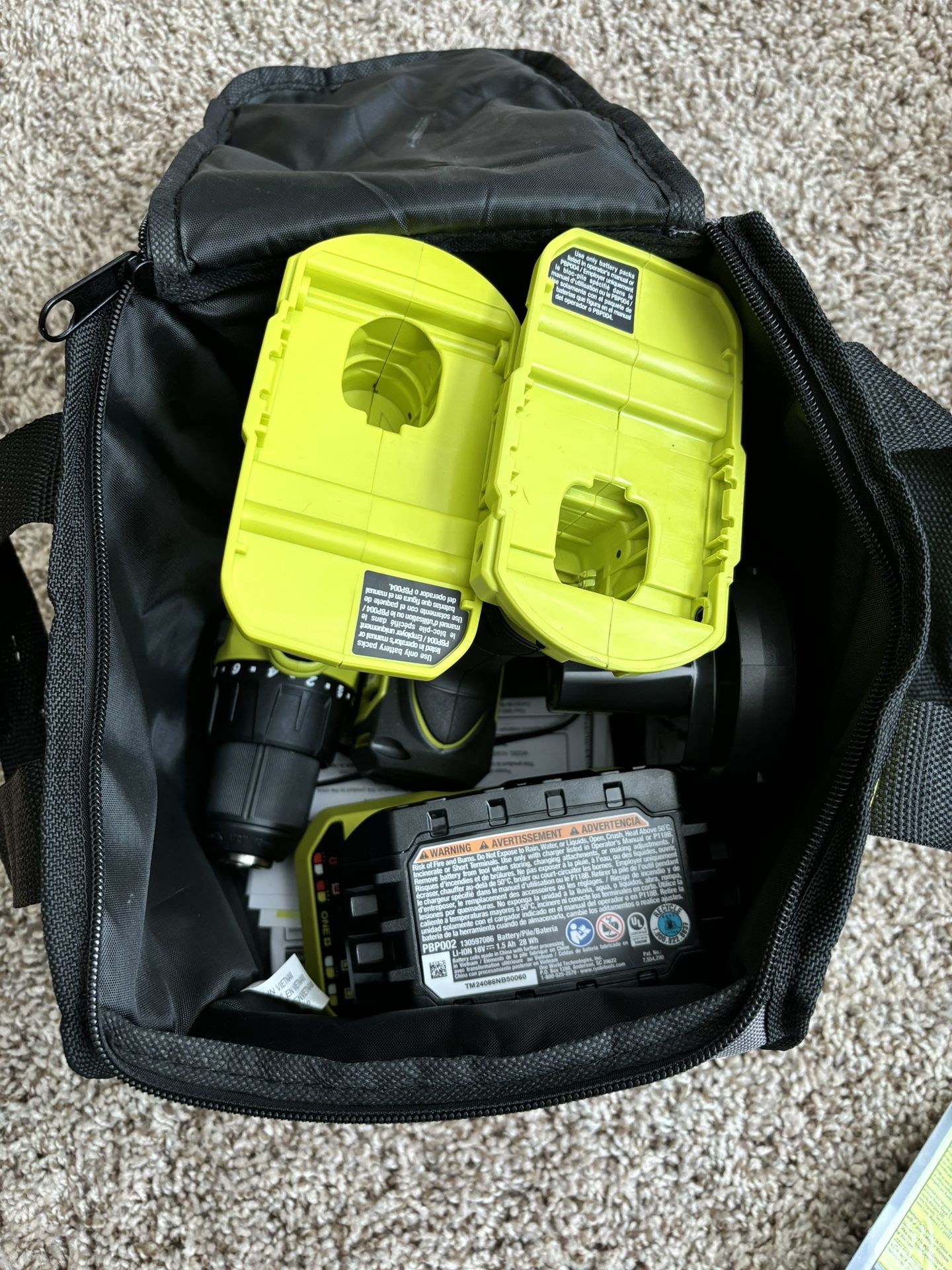 Ryobi Kit 2 Tool Drill And Impact Driver With 2 Batteries And Charger