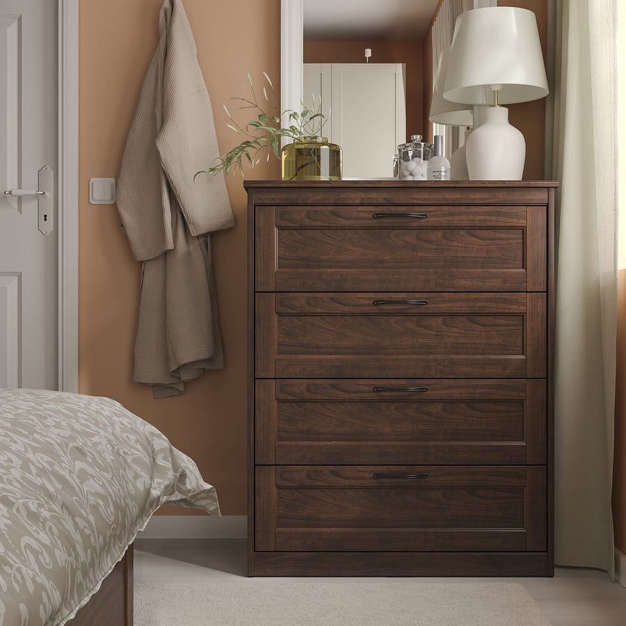 SONGESAND 4-drawer dresser, brown, 32 1/4x40 1/2 "