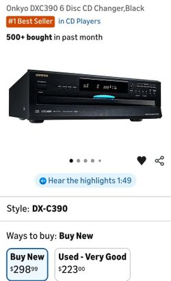 Onkyo DXC390 6 Disc CD Changer,Black
