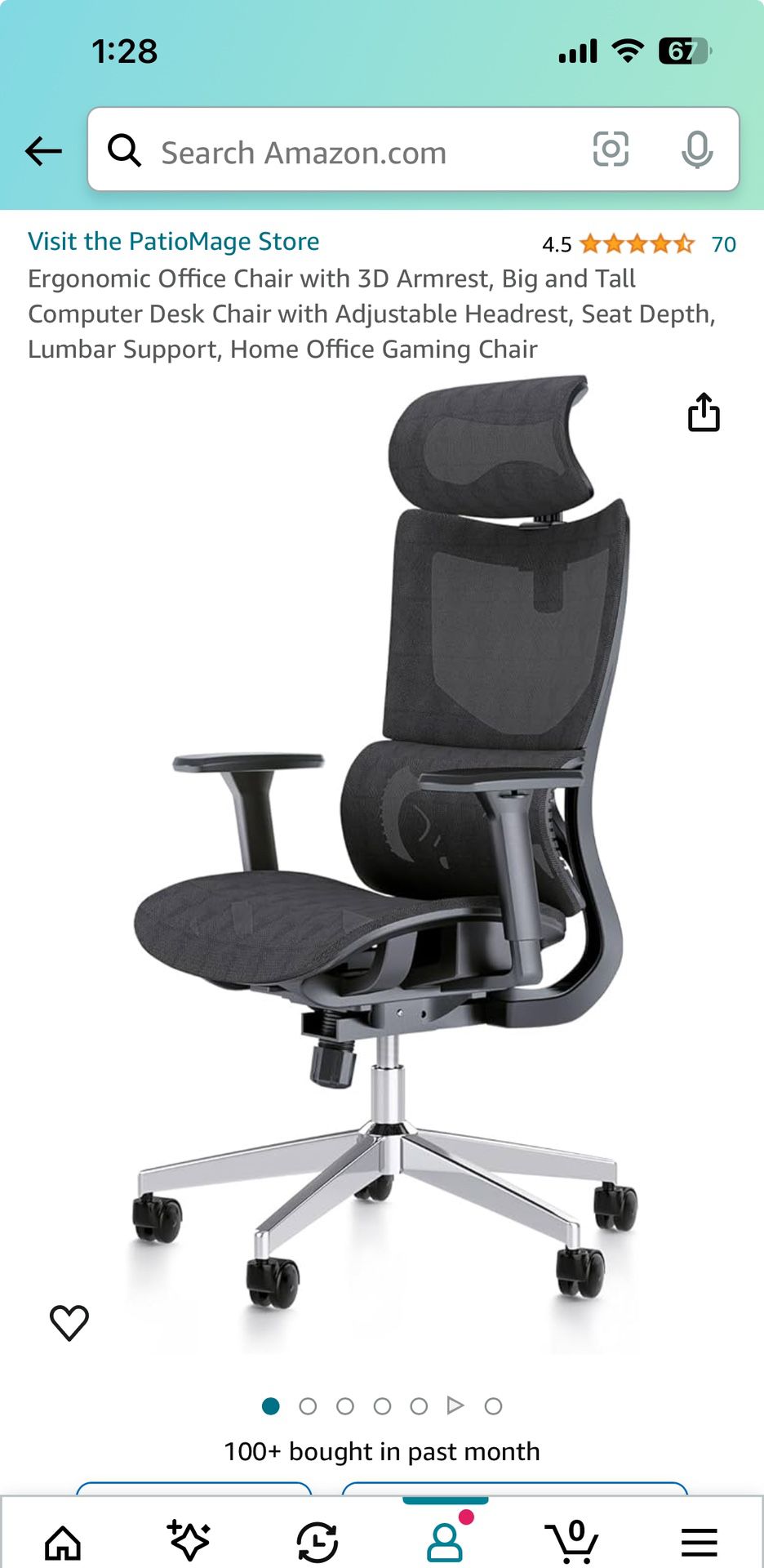 Ergonomic Office Chair With 3d Arm Rest And Back Adjustment 