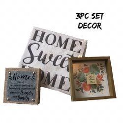 NWT Home Sweet Home Decor 3pc Set