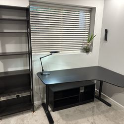 Office Furniture 4pcs- desk, bookcases, lamp