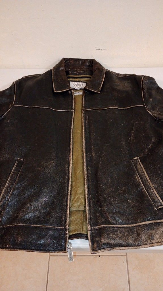 MEN'S WILSON'S VINTAGE VERY HEAVY AMAZING LEATHER JACKET SIZE L