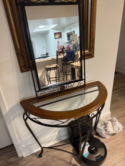 Demilune Console Table with Mirror