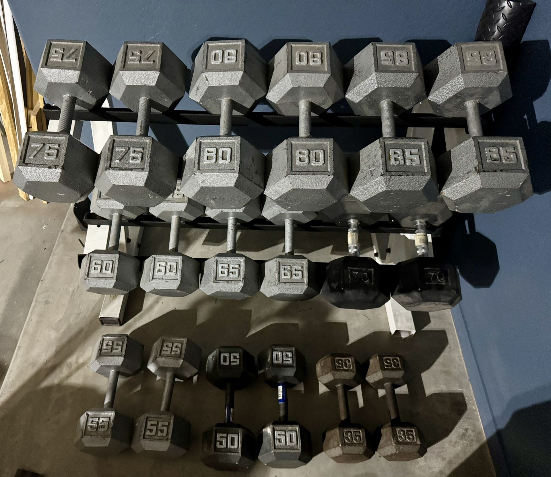 1150lbs Of Dumbbells, Rack And Bench