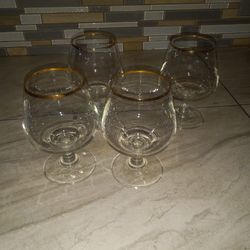 Crystal Glass With Gold Trim