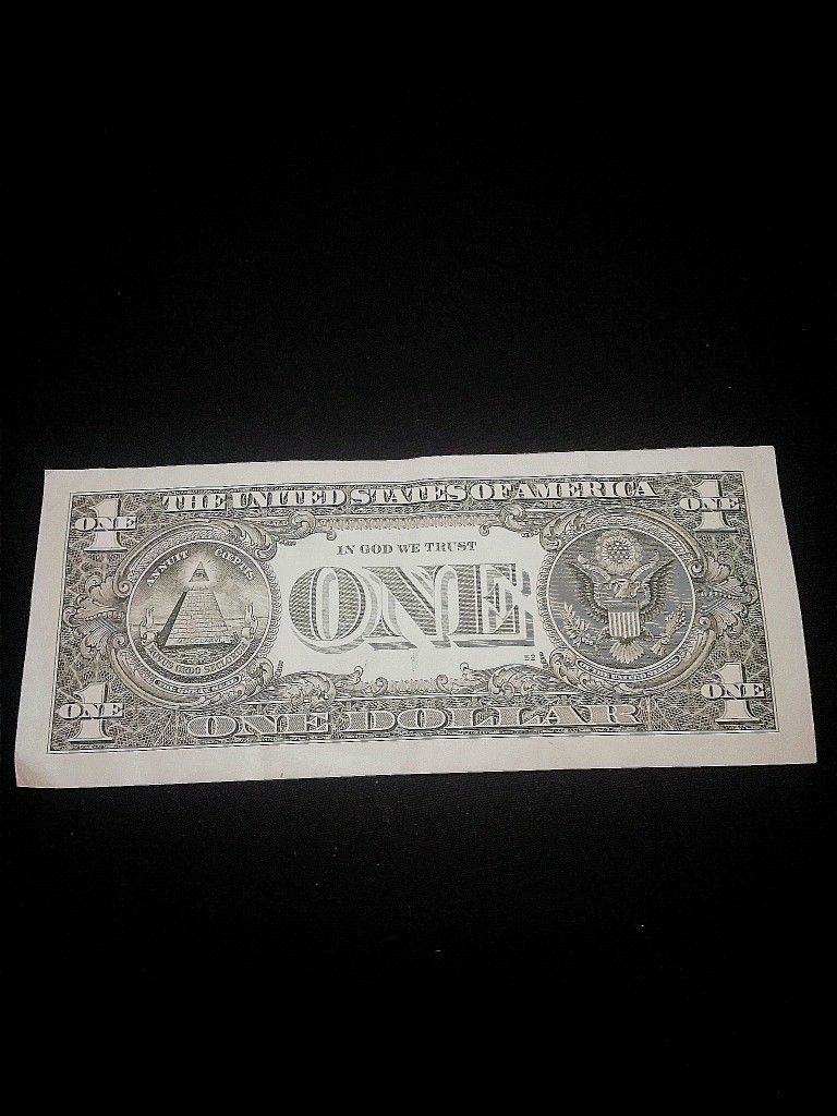 Dollar Bill with double print on "5"