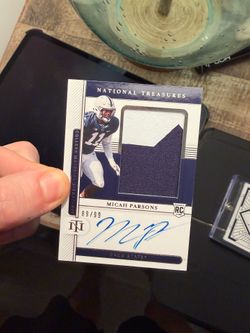 National Treasures Micah Parsons rookie patch auto