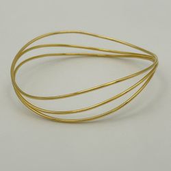 Tiffany & Co. Elsa Peretti 18k Yellow Gold 3 Rows Wave Wire Bangle Bracelet