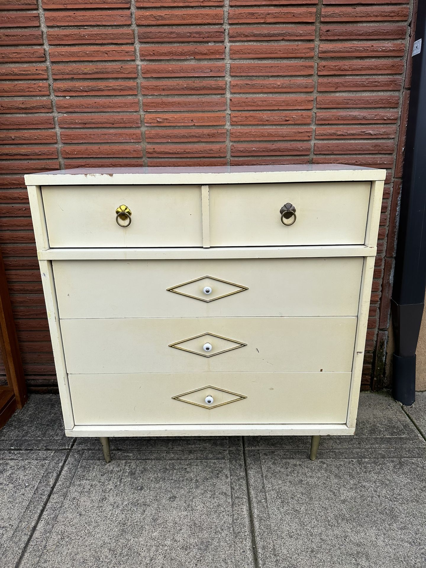 Mid-Century Formica Top 4 Drawer Dresser
