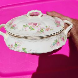 Crooksville China Co Floral Covered Serving Dish