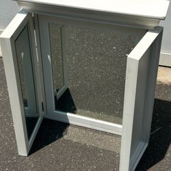 High End Vanity Bathroom Mirror And Storage 